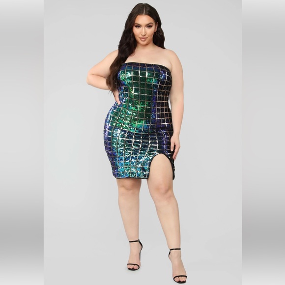 NWT On My Block Sequin Strapless Dress - Picture 3 of 12